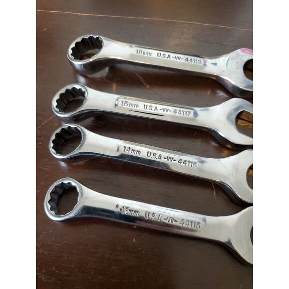 Craftsman Stubby Combination Wrenches Polished VV SERIES 18MM 15MM 14MM 13MM - Picture 5 of 9